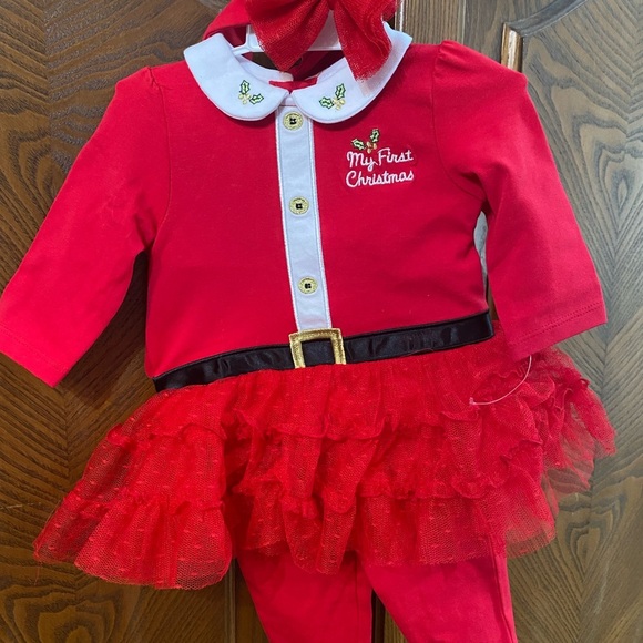 New My First Christmas Outfit & Headband - Picture 2 of 8
